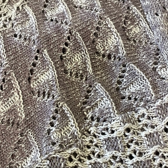 Anthropologie Moth Lavena Pointelle Draped Open Front Cardigan Sweater Vest Grey - Picture 12 of 16